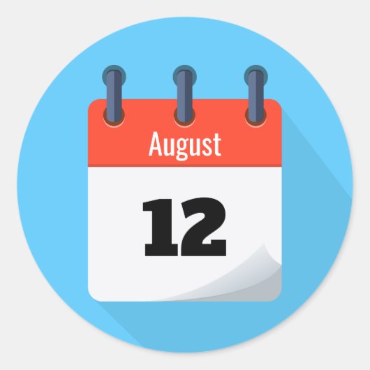 De datumagenda opslaan ronde sticker (Voorkant)