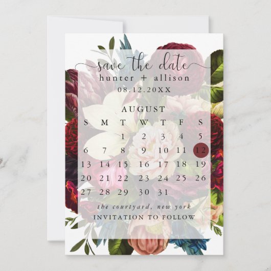 De datumagenda opslaan save the date (Voorkant)