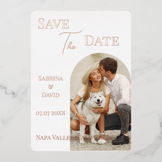 De datumfoto opslaan folie uitnodiging (Voorkant)