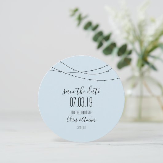 De datumtekenreekslichten opslaan save the date (Staand voorkant)