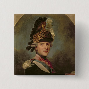 De Dauphin, Louis de France, 1760's Vierkante Button 5,1 Cm