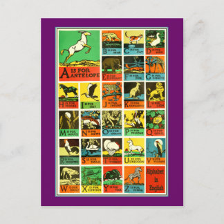 De de dierlijke leraren en leerlingen van de briefkaart