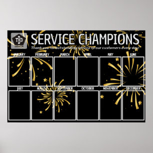 De de fotovertoningswerknemer van het vuurwerk van poster