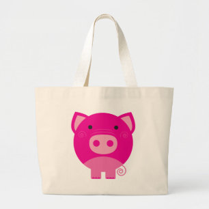 De de roze T-shirts en Giften van het Varken Grote Tote Bag