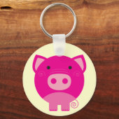 De de roze T-shirts en Giften van het Varken Sleutelhanger (Voorkant)