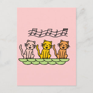 De de zingende T-shirts en Giften van Katten Briefkaart