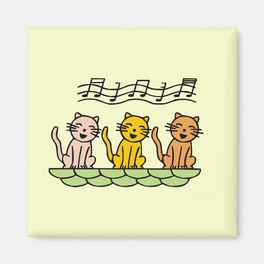 De de zingende T-shirts en Giften van Katten Magneet (Voorkant)