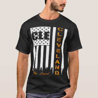 De deelstaat Cleveland met de Amerikaanse vlag CLE T-shirt