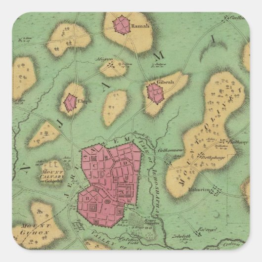 De deelstaat Moriah of Jeruzalem Vierkante Sticker (Voorkant)