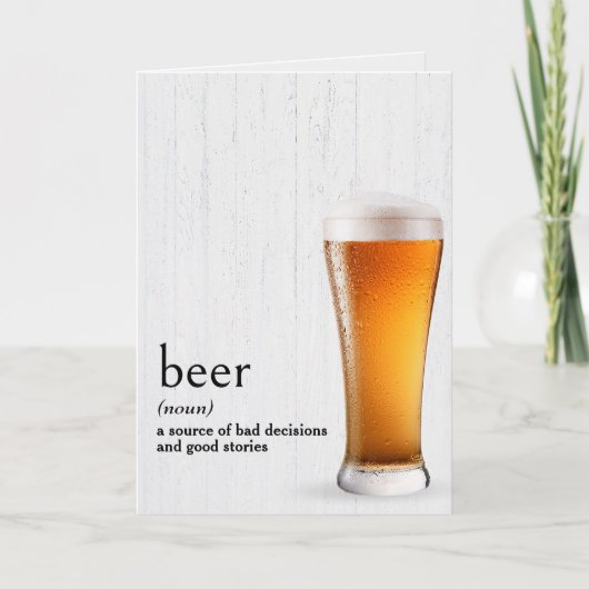 De definitie van het woordenboek van BIER Verjaard Kaart (Voorkant)