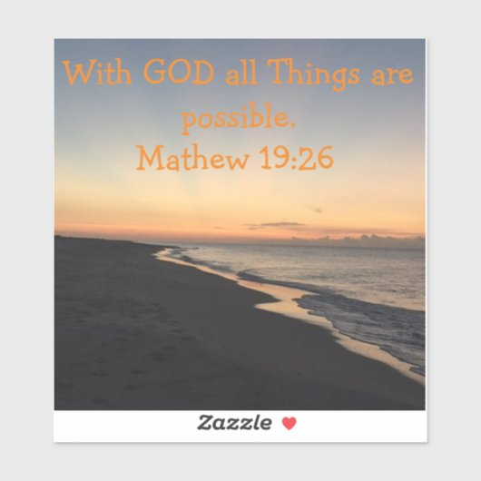 De definitieve sticker met GOD alles is mogelijk. (Vel)