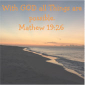 De definitieve sticker met GOD alles is mogelijk. (Voorkant)
