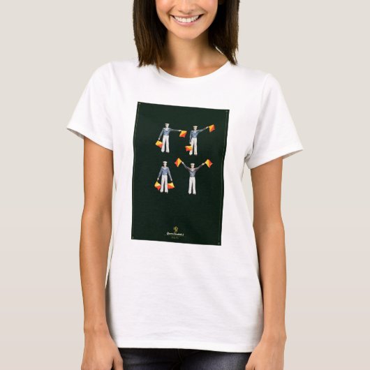 De dekking van het menu van aan boord QE2 (kleuren T-shirt (Voorkant)
