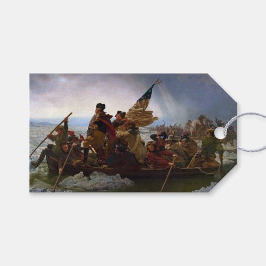 De Delaware overgestoken 1776: Generaal George Was Cadeaulabel (Voorkant (Horizontaal))