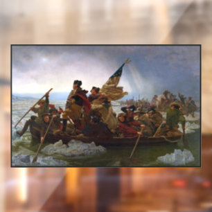 De Delaware oversteken 1776: Generaal George Washi Raamsticker