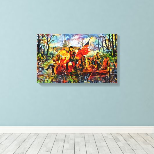 De Delaware overtroeven Canvas Afdruk (Insitu (Houten vloer))