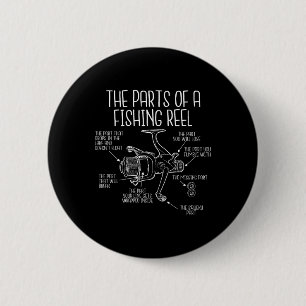 de delen van een Gevist visserij - Funny Vist Ronde Button 5,7 Cm