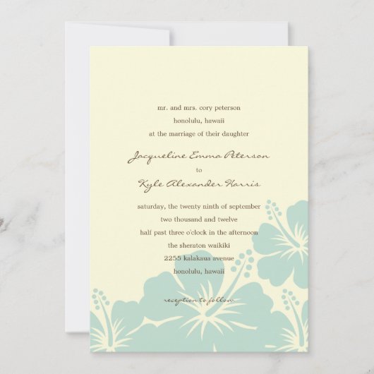 De délicieuses invitations au mariage des Hibiscus (Devant)
