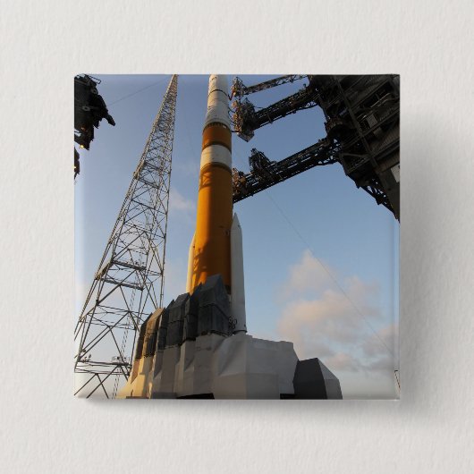 De delta IV-raket Vierkante Button 5,1 Cm (Voorkant)