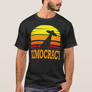 De democratie straalde op t-shirt