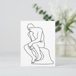 De denker man beeld lijnkunst, Geïnspireerd door R Briefkaart