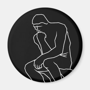 De denker man beeld lijnkunst, Geïnspireerd door R Magneet