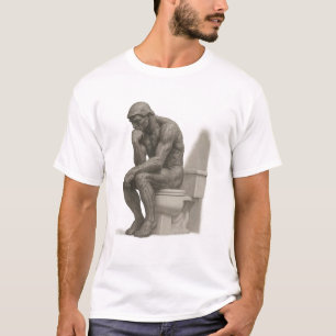 De denker op de troon – Klassieke houtskoolstijl T-shirt