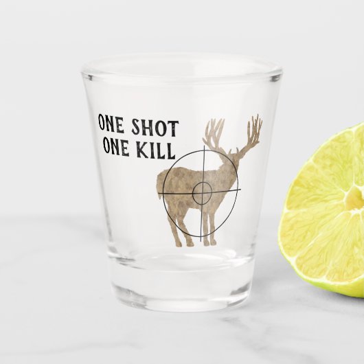 De Der Hunting One Shot One Kill Shot Glas (Voorkant)