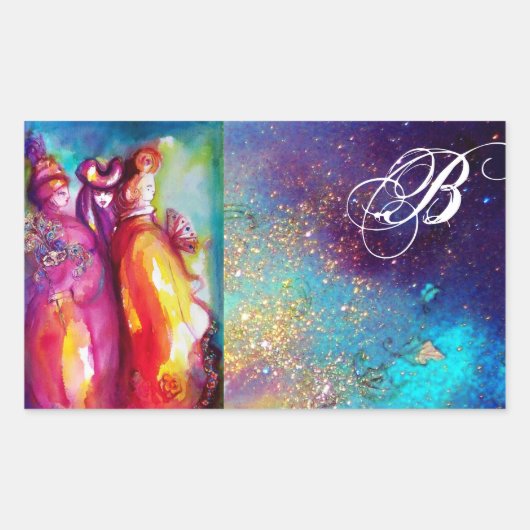 de derde maaswijdte , monogram rechthoekige sticker (Voorkant)