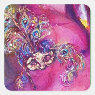 DE DERDE MASK/Venetiaanse Masquerade Vierkante Sticker