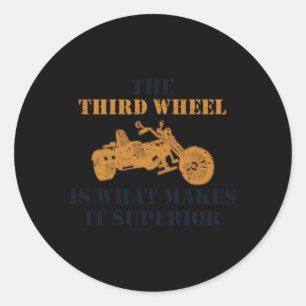 De derde wiel trike motorfiets trike ronde sticker