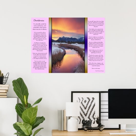 De Desiderata Bevroren rivier met sneeuwse Posters (Thuiskantoor)