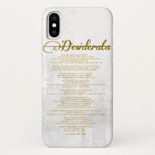 De Desiderata "Gewenst dingen" iPhone X Hoesje