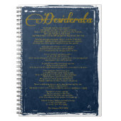 De Desiderata "Gewenst dingen" Notitieboek (Voorkant)