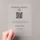 De details bruiloft website scan QR voeg paar naam Acryl Uitnodigingen (Insitu (Draagbaar))