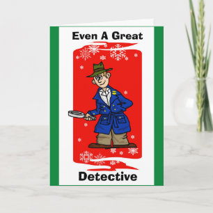 De Detective van de politie, de Grappige Feestdagen Kaart
