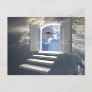 De deur is geopend op een mystiek oog briefkaart