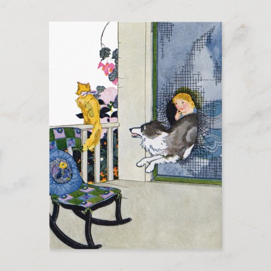 De deur van het DogScherm van de Busta om Kat te k Briefkaart (Voorkant)