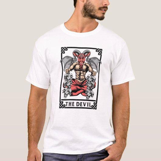 De Devil Tarot-kaart leest getuige esthetisch Hall T-shirt (Voorkant)