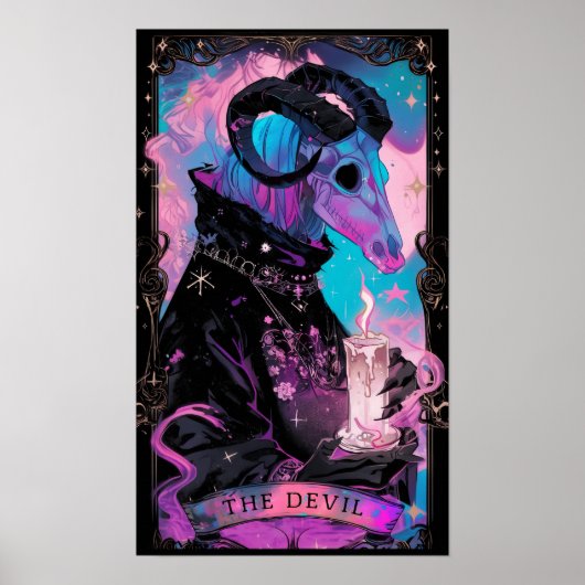 De Devil Tarot Kaart Witchy Poster (Voorkant)