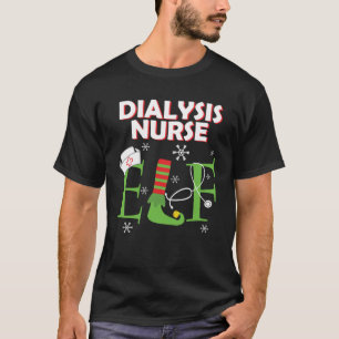 De dialyse verpleegkundige Elf Kerst Matching Grou T-shirt