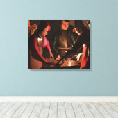 De Dice-spelers Canvas Afdruk (Insitu (Houten vloer))