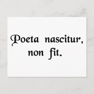 De dichter is geboren, niet gemaakt. briefkaart