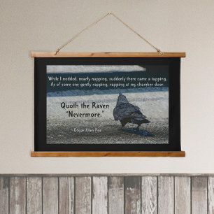 De dichter van Raven Edgar Allen Hangend Wandkleed