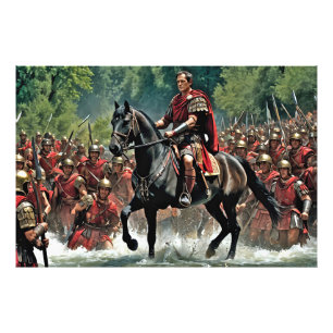 "De Die is Cast: Caesar's Rubicon Challenge" Foto Afdruk