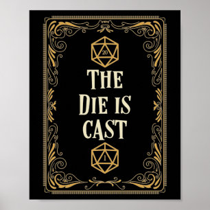 De Die is gegoten D20-desktop RPG Poster