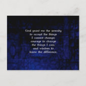 De dienst geprezen met een blauwe achtergrond briefkaart (Voorkant)