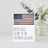 De dienst roept de Militaire Beweging van de Move  Aankondigingskaart (Staand voorkant)