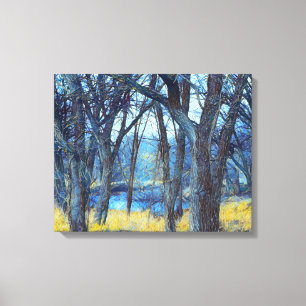 De diepblauwe boten schilderkunst canvas afdruk