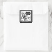 De diepten onder de rum Button Vierkante Sticker (Tas)